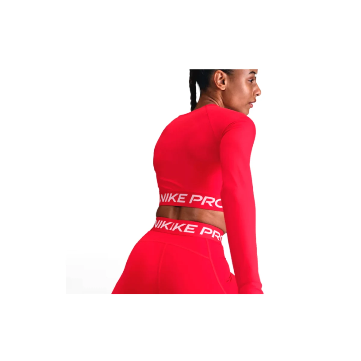 Dámské tréninkové tričko s dlouhým rukávem NIKE PRO PRO DF 365 CROP LS-657-Red · záber 2