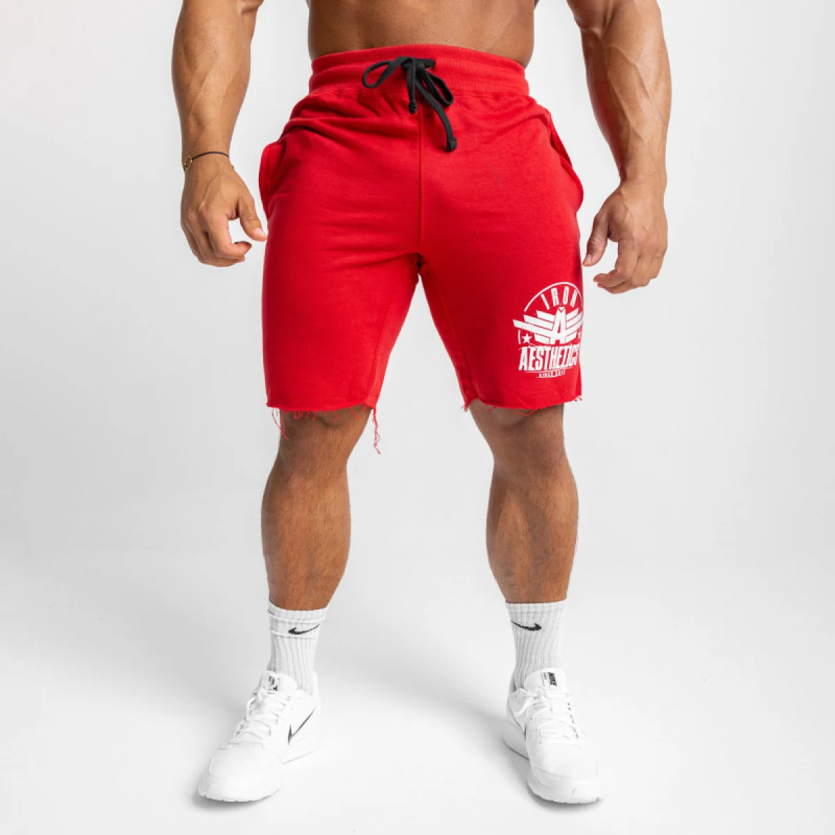 Pánske teplákové kraťasy Iron Aesthetics Force, červené · záber 1