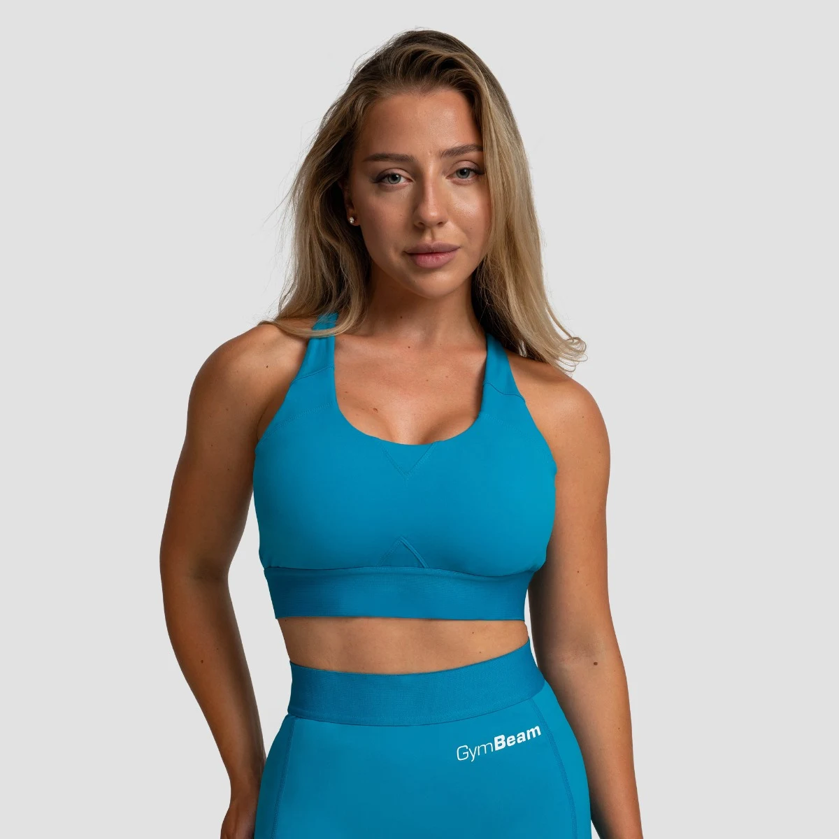 GymBeam Limitless Sports Bra Aquamarine - Veličina: S | Boja: Plava | Težina: 0,109 g | Pakiranje: 102 · záber 1