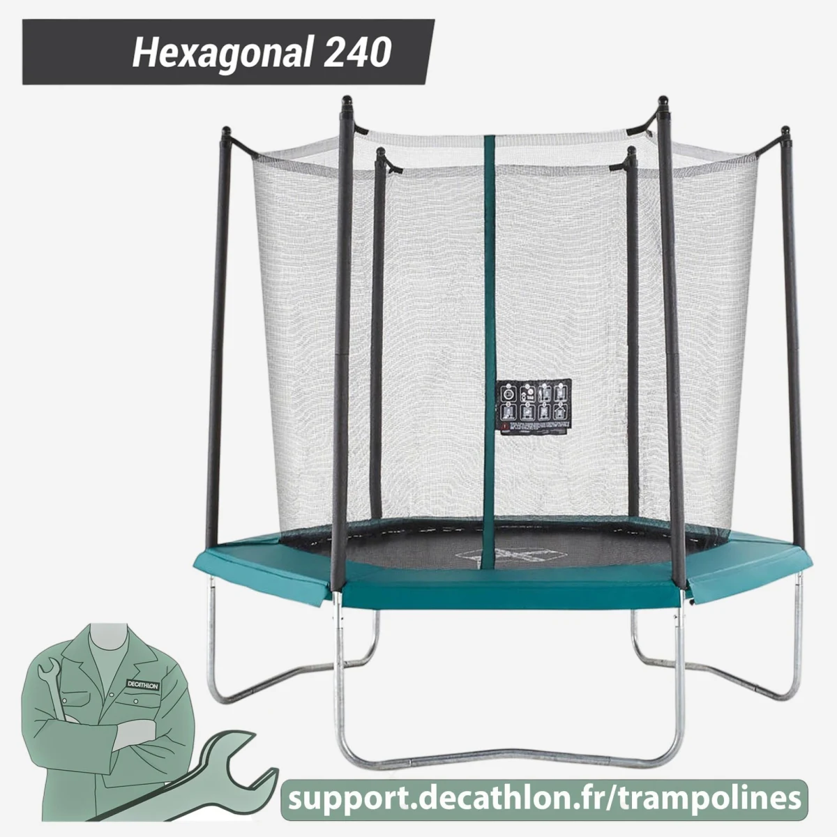 DOMYOS OBVODOVÁ OCHRANNÁ PENA – NÁHRADNÝ DIEL PRE TRAMPOLÍNU HEXA 240 bez · záber 2