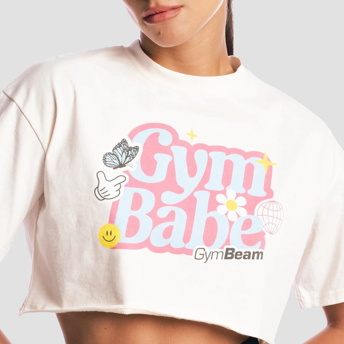 GymBeam Dámské tričko GymBabe Cream - Velikost: XS | Barva: Béžová | Hmotnost: 0,1355 kg | Balení: 125 · záber 2