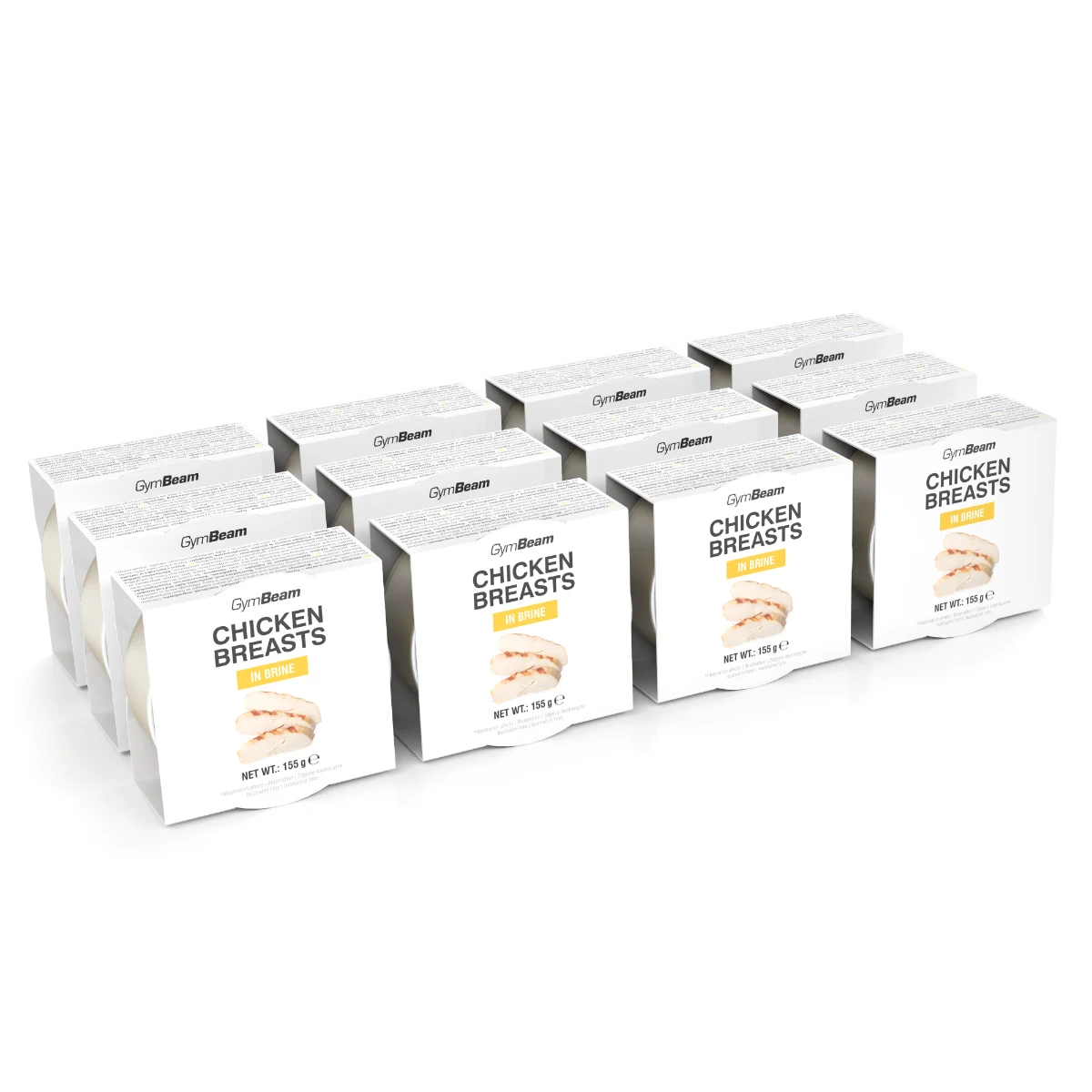 GymBeam Chicken breasts in brine - Dobna skupina: Odrasli | Težina: 1,86 g | Pakiranje: 12 x 155 g · záber 1