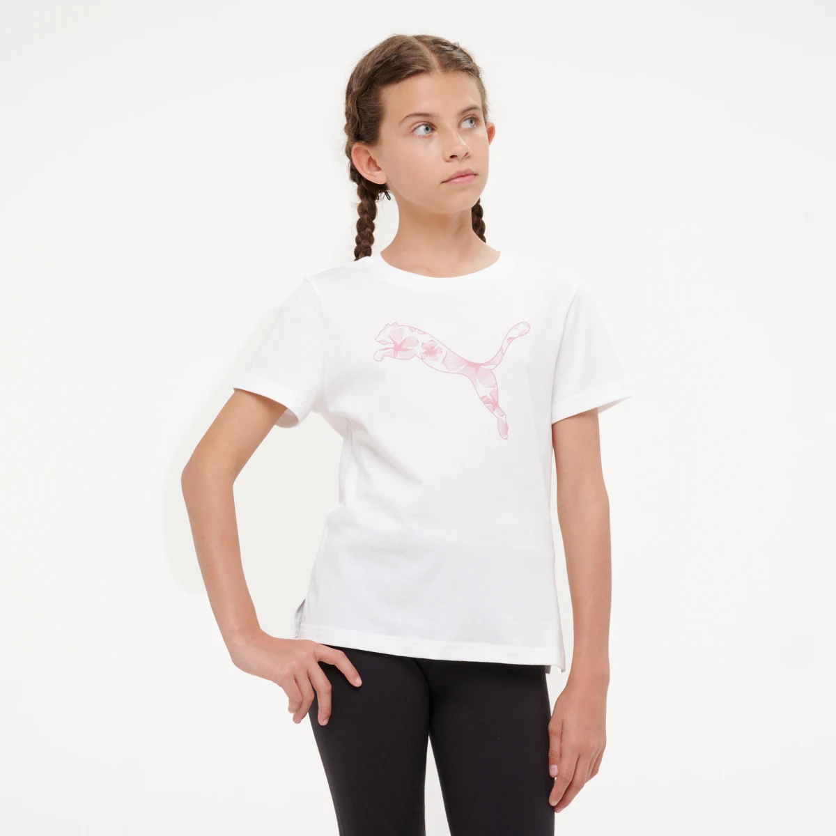 PUMA PUMA SMU dievčenské bavlnené tričko biele 5-6 r (116 cm) · záber 1
