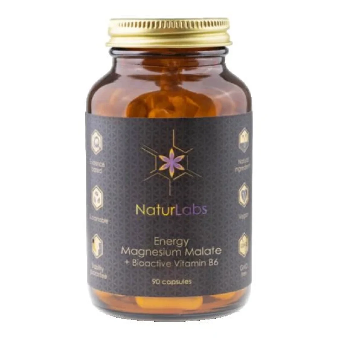NaturLabs Energy Hořčík malát + bioaktivní vitamin B6 90 kapslí · záber 1