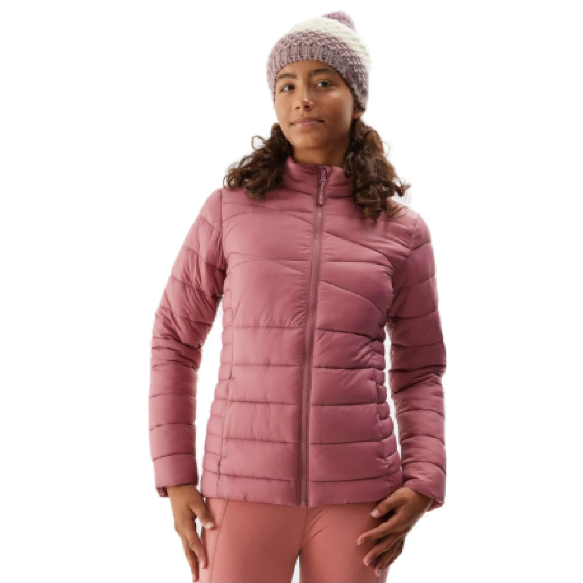 Dívčí bunda 4F JUNIOR DOWN JACKET-JAW23TDJAF219-54S-PINK · záber 1