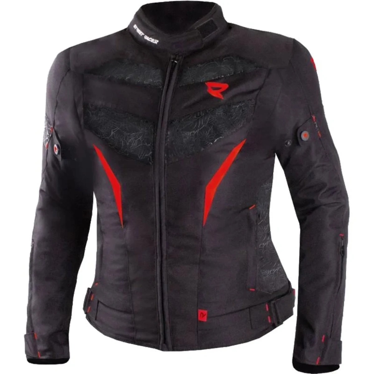 Street Racer Dámská bunda na motorku Rose Air černo-červená - Velikost: 3XL | Barva: Čierna · záber 1