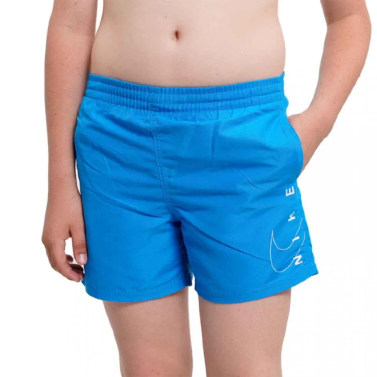 Chlapecké plavky NIKE SWIM Split Logo Lap 4 inch -486-Aquarius blue · záber 1