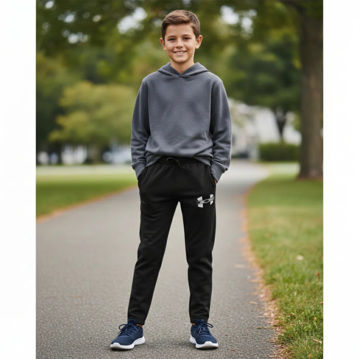Chlapčenské zateplené tepláky UNDER ARMOUR UA Rival Flc Cblck Grphc Jgr · záber 5