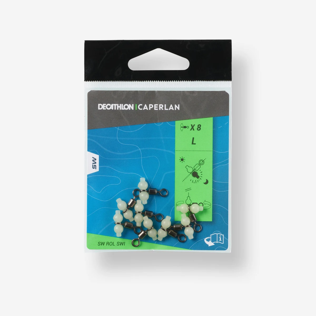 CAPERLAN Fosforeskujúci obrtlík Pater Roller Swivel na lov metódou surfcasting bez · záber 1