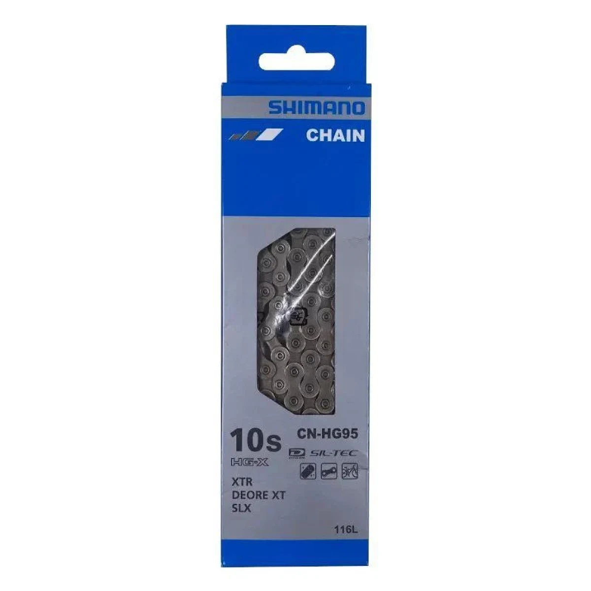 SHIMANO Řetěz SH CNHG95 stříbrný balený+čep 10k · záber 3