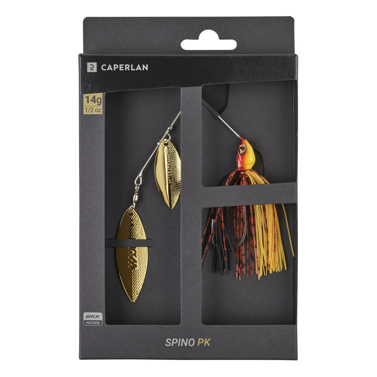 CAPERLAN Nástraha spinnerbait Spino PK 14 g oranžová bez · záber 2