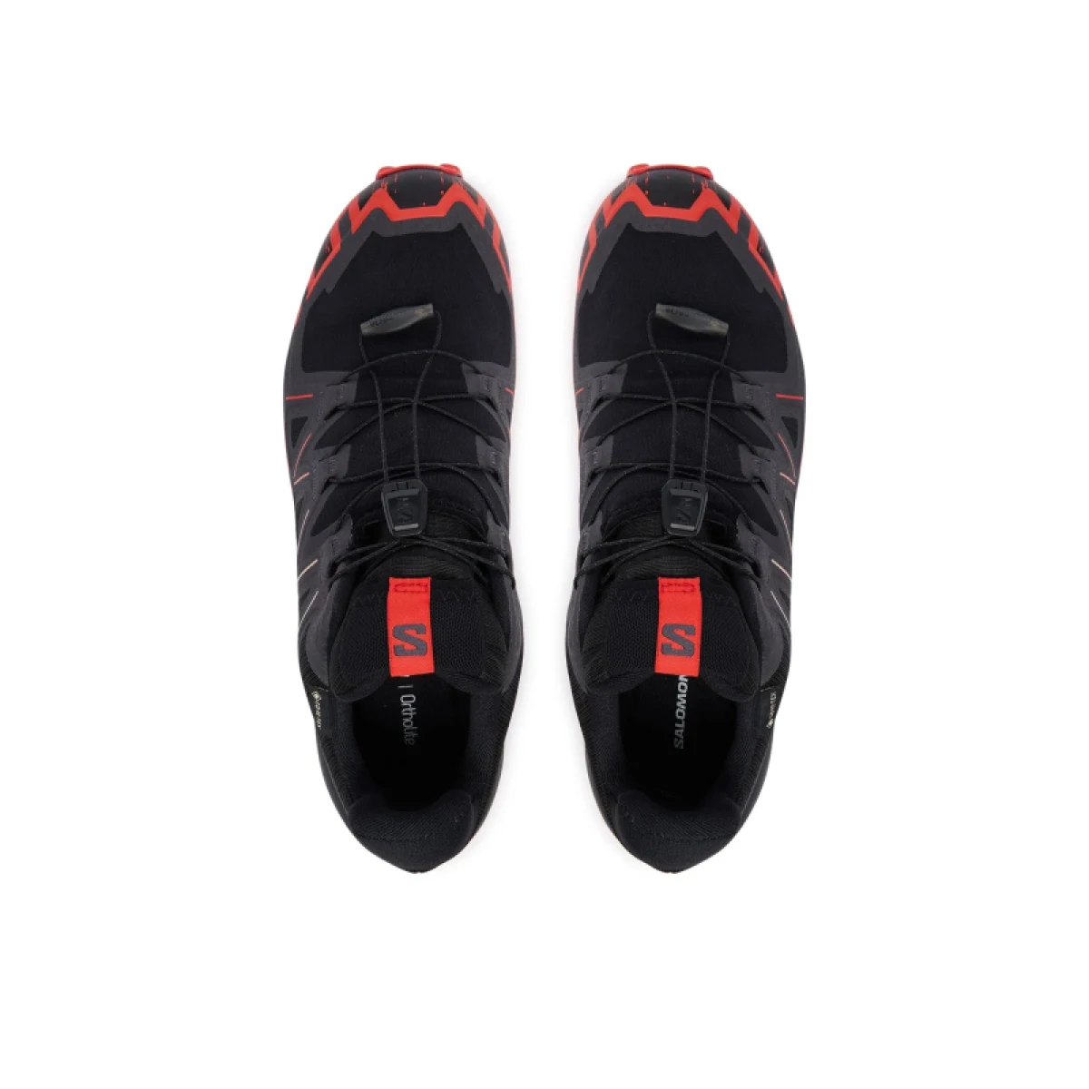 Pánska bežecká trailová obuv SALOMON Speedcross 6 GTX M black fiery red almond milk · záber 3