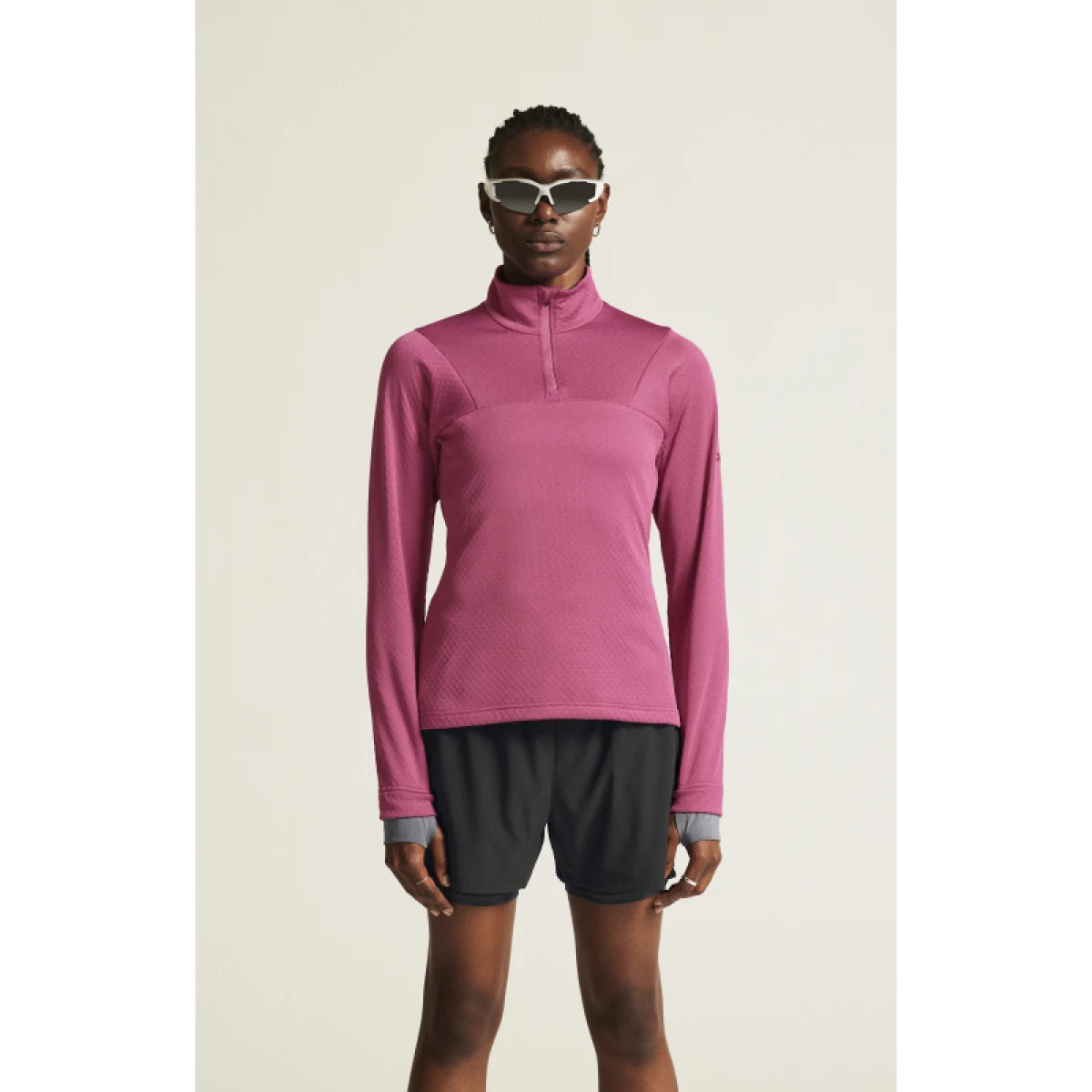 Dámská zateplená běžecká mikina s 1 2 zipem CRAFT CORE GAIN THERMAL MIDLAYER W-744000-Rouge · záber 2