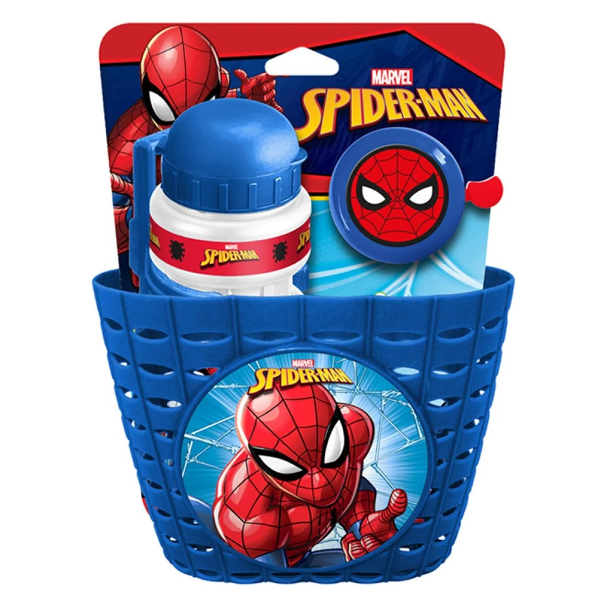 Spiderman Cyklistická súprava Spiderman (košík, fľaša, zvonček) · záber 2
