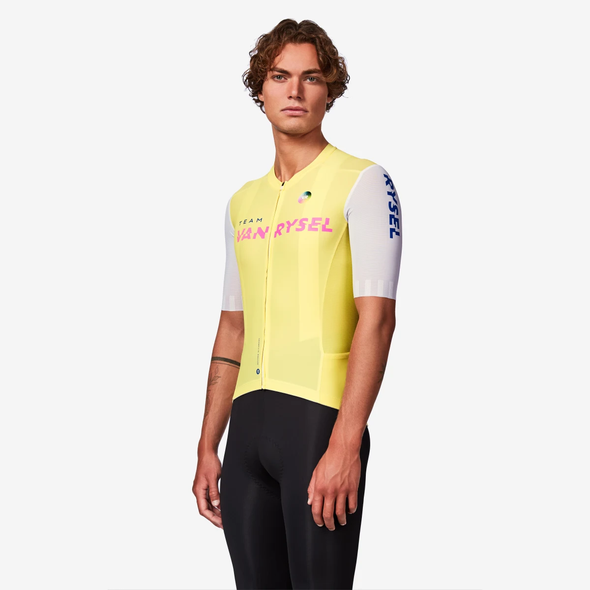 VAN RYSEL Unisex cyklistický dres RCR-R 2 Team krátky rukáv žltý L · záber 2