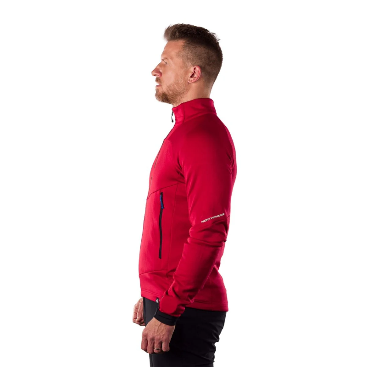 Pánska turistická flisová mikina so zipsom NORTHFINDER JACINTO-360red · záber 3