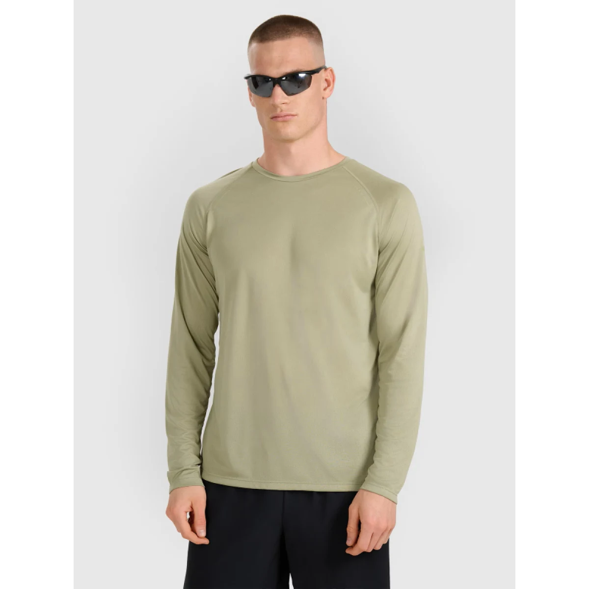 Pánské běžecké tričko s dlouhým rukávem 4F LONGSLEEVE FNK M413-WAW25TFLOM413-44S-OLIVE · záber 2