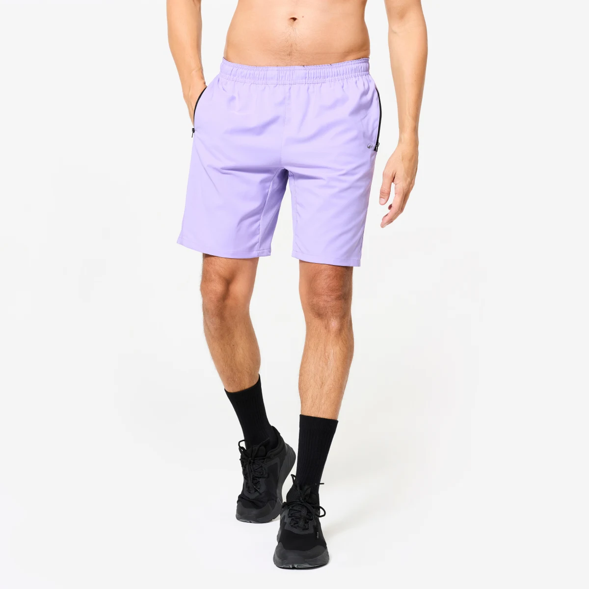 DOMYOS Pánske fitness šortky s vreckami levanduľové 3XL · záber 1