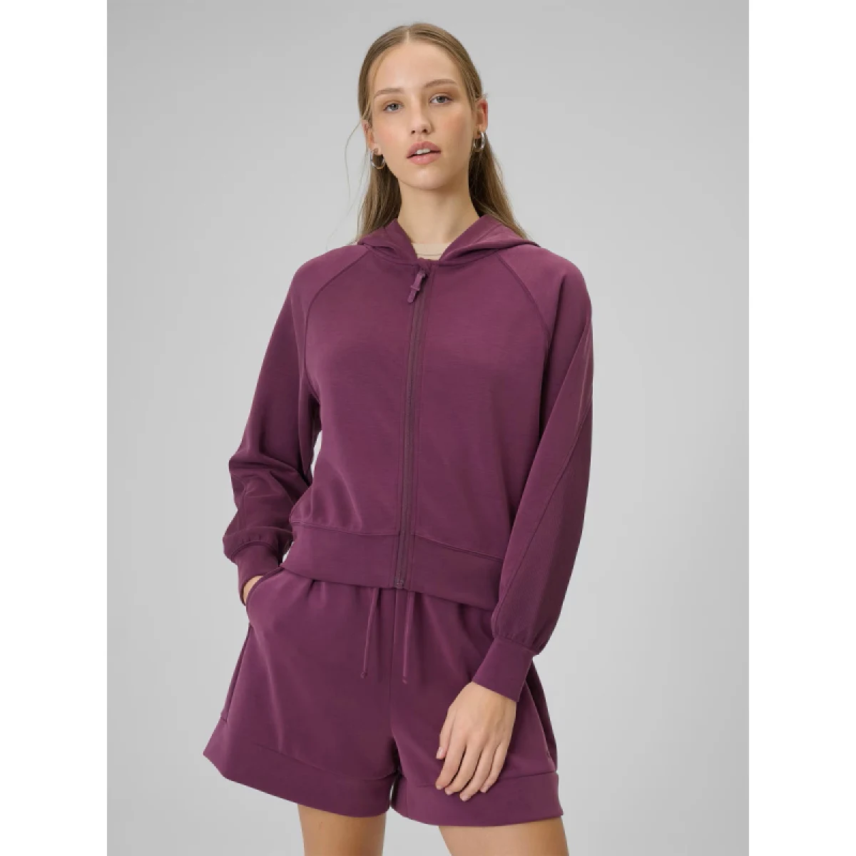 Dámska mikina so zipsom 4F SWEATSHIRT F2178-60S-BURGUNDY · záber 3