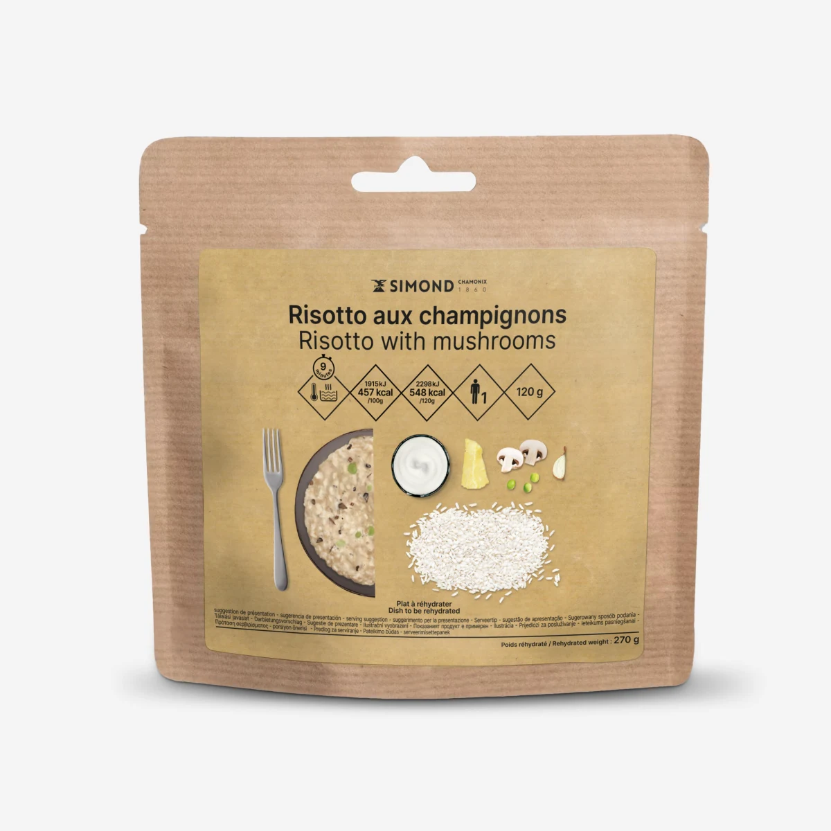 SIMOND Lyofilizované rizoto s hubami 120 g bez · záber 1