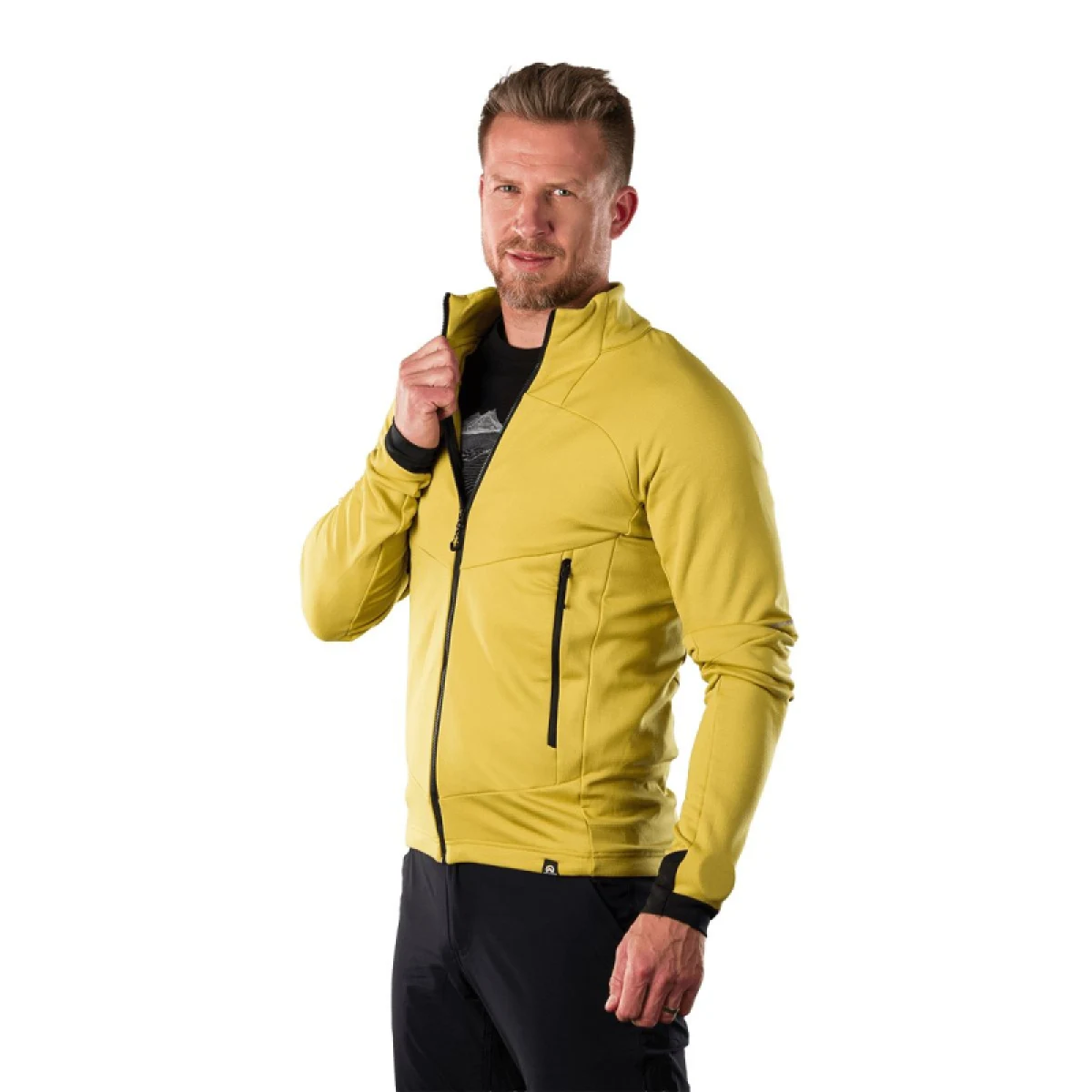Pánska turistická flisová mikina so zipsom NORTHFINDER JACINTO-520mustard · záber 2