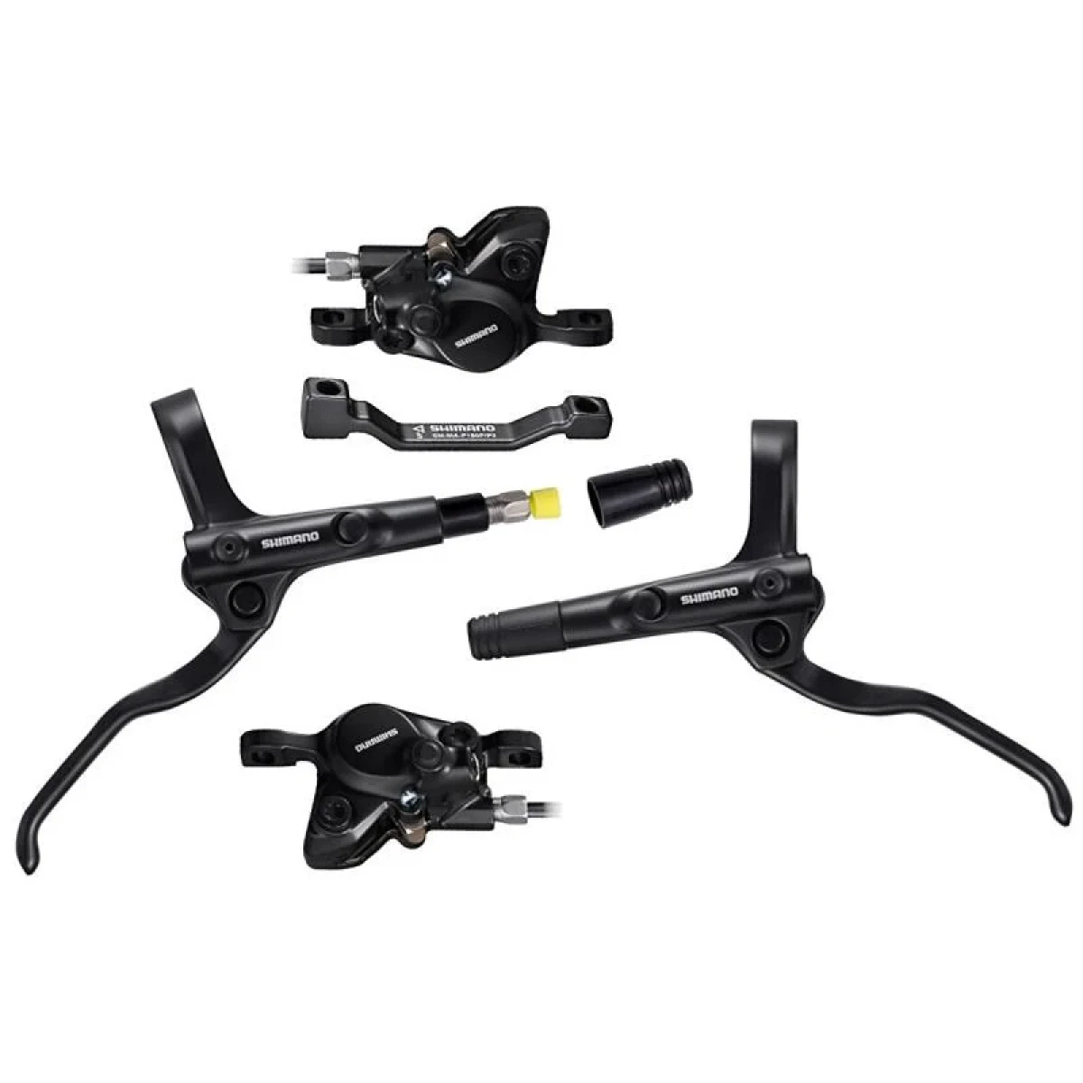 Shimano brzda kotoučová MT200 černá, přední + zadní komplet bez kotoučů / černé hadice (zadní J-kit) · záber 1