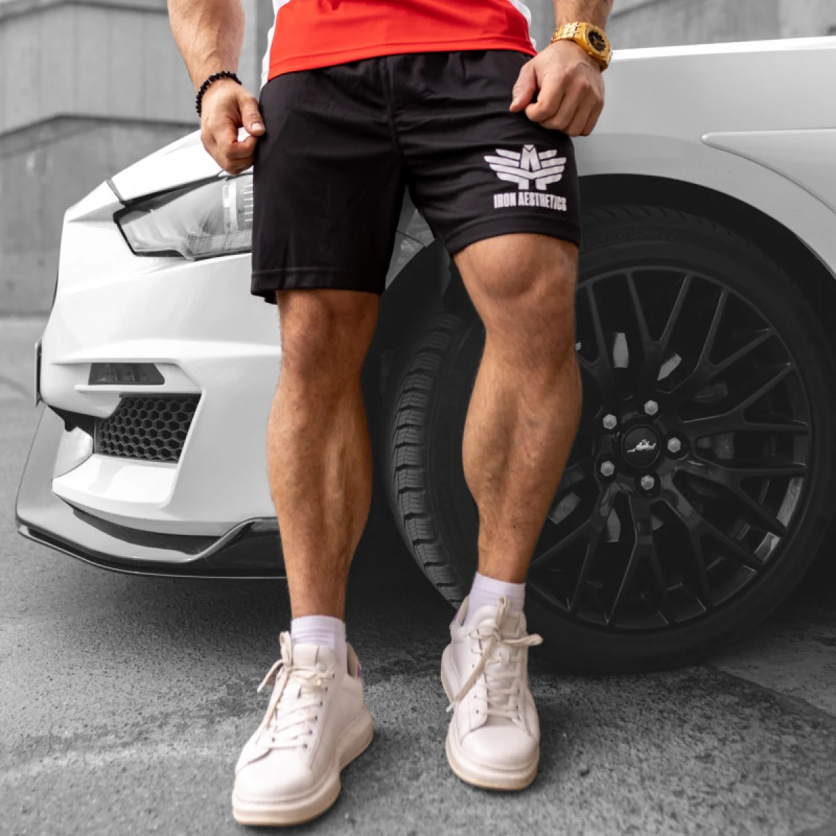 Funkčné kraťasy Iron Aesthetics Classic, čierne · záber 1