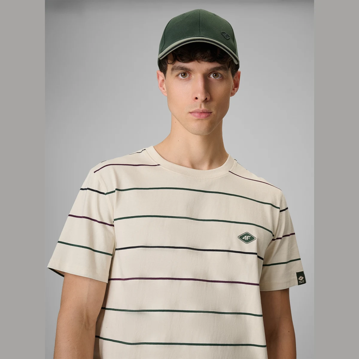 T-shirt regular s potiskem pánský - béžový · záber 2