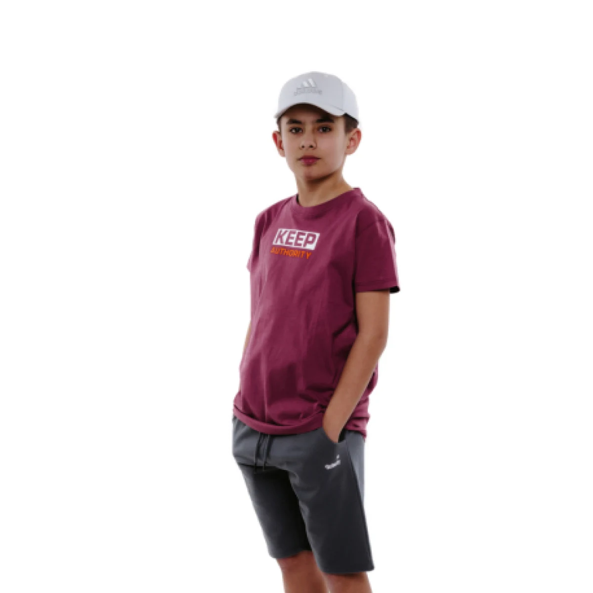 Chlapecké tričko s krátkým rukávem AUTHORITY T-KEEPON B burgundy · záber 1