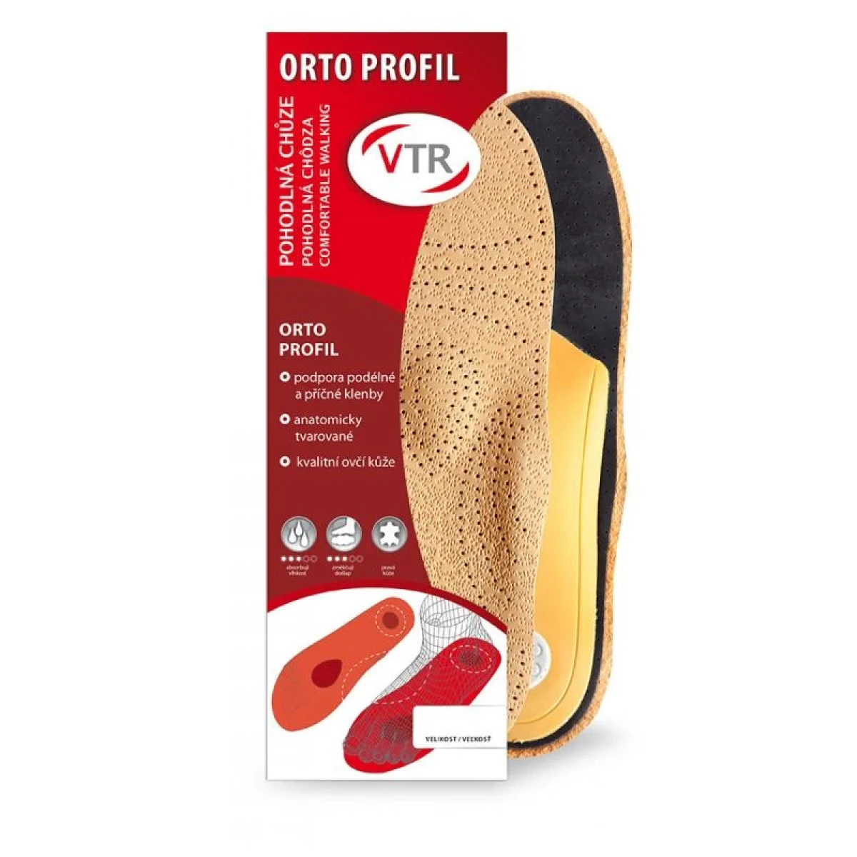 VTR Ortopedické vložky kožené Orto Profil - Barva: Vícebarevná · záber 1