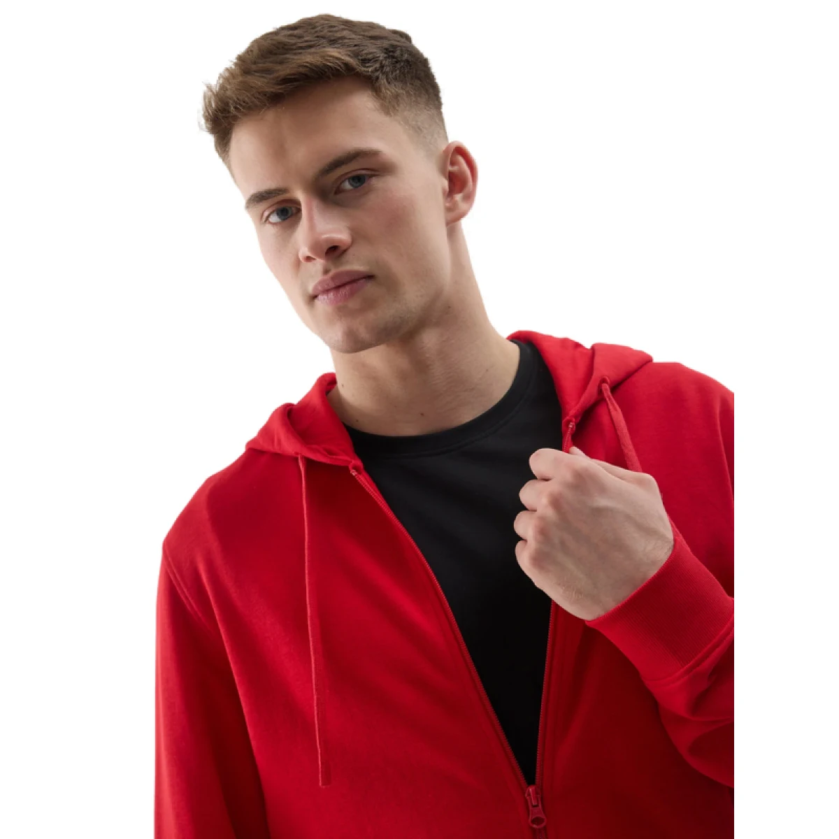 Pánska mikina so zipsom 4F SWEATSHIRT-4FWSS24TSWSM0951-61S-DARK RED · záber 4