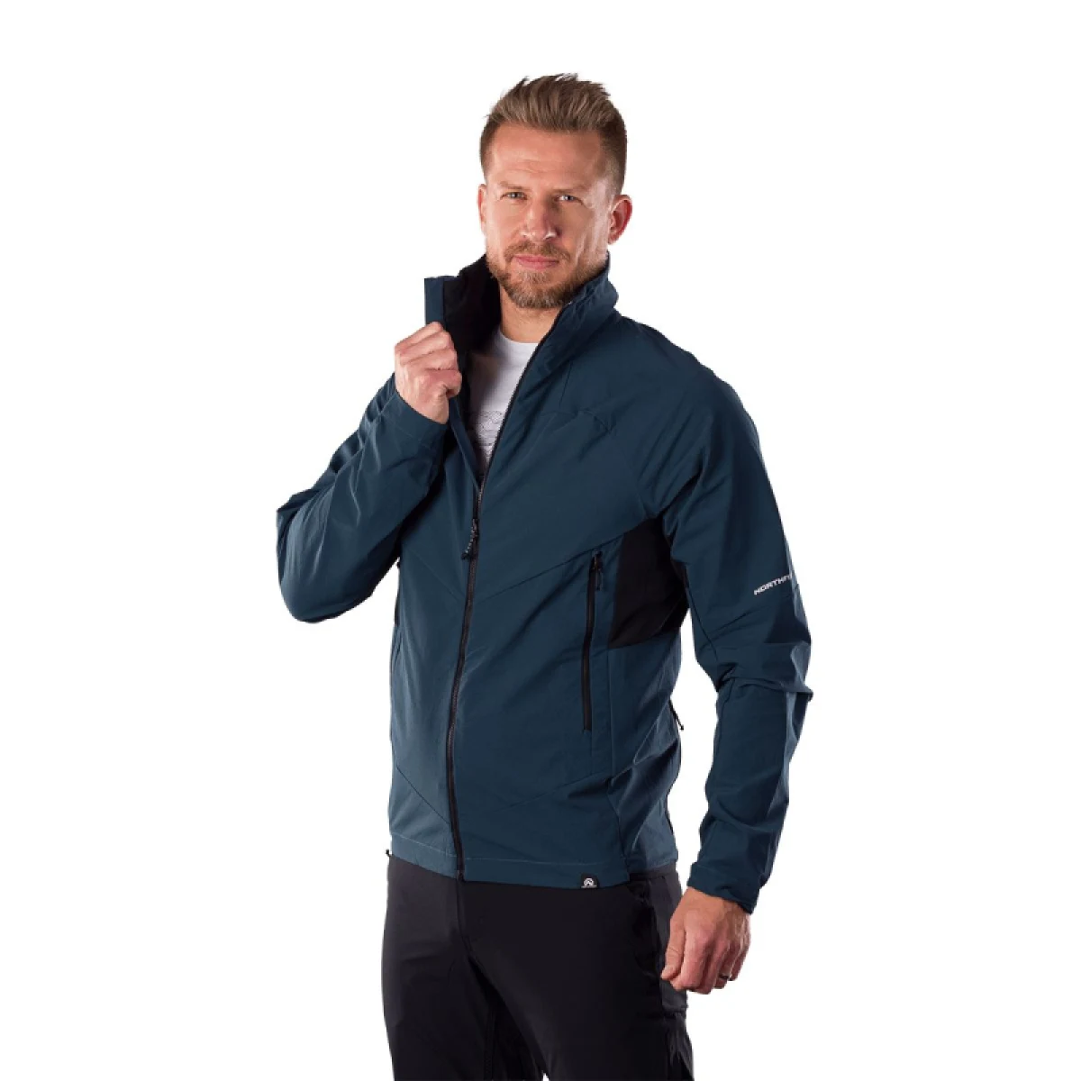 Pánska turistická bunda NORTHFINDER ARSENIO-630inkblueblack · záber 2
