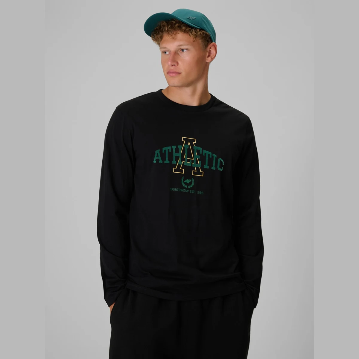 Longsleeve regular s potlačou pánsky - čierny · záber 1