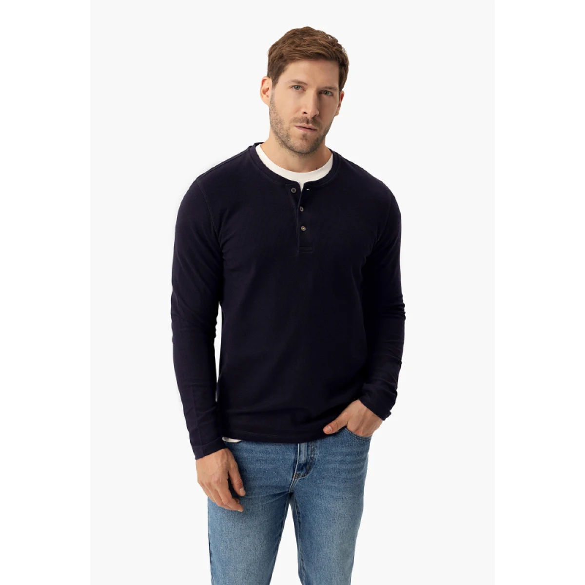 Pánske tričko s dlhým rukávom VOLCANO L-ONYX-NAVY · záber 2