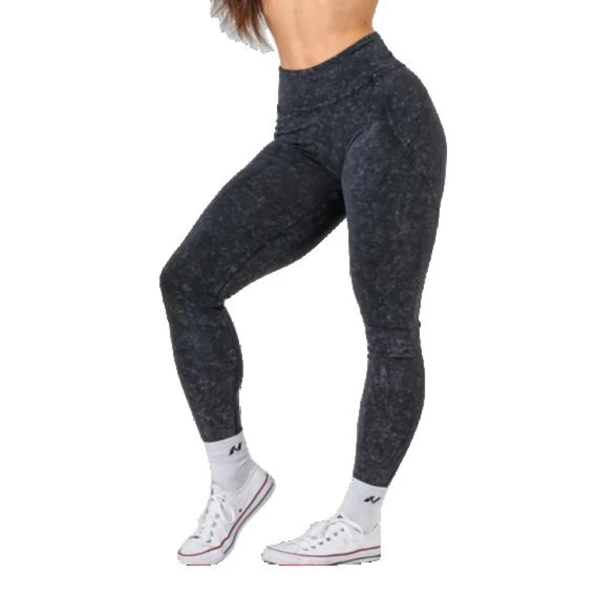 Nebbia Washed legíny s vysokým pasem GYM WARRIOR 776 - Velikost: XS | Barva: Čierna · záber 1