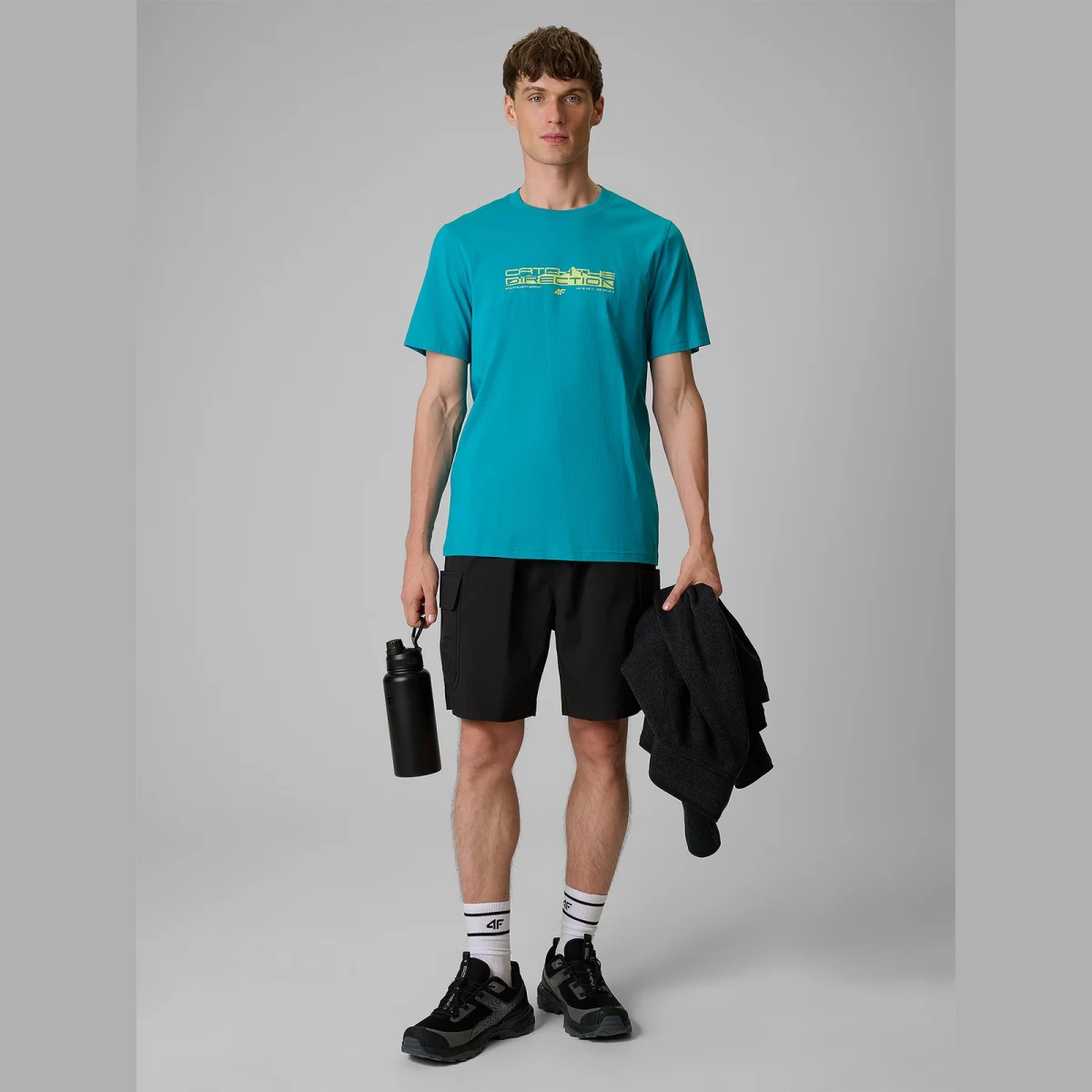 T-shirt regular s potlačou pánsky - tyrkysový - Farba: tyrkysová | Pohlavie: Pánske · záber 4