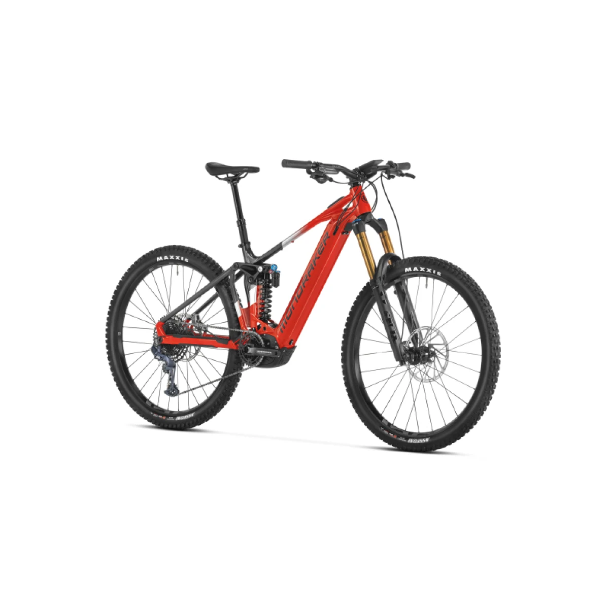 Horské elektrokolo MONDRAKER Level RR, flame red vortex grey racing silver · záber 2