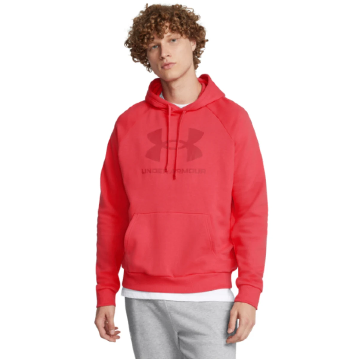 Pánská zateplená mikina s kapucí UNDER ARMOUR UA Rival Fleece Logo HD-RED I · záber 1