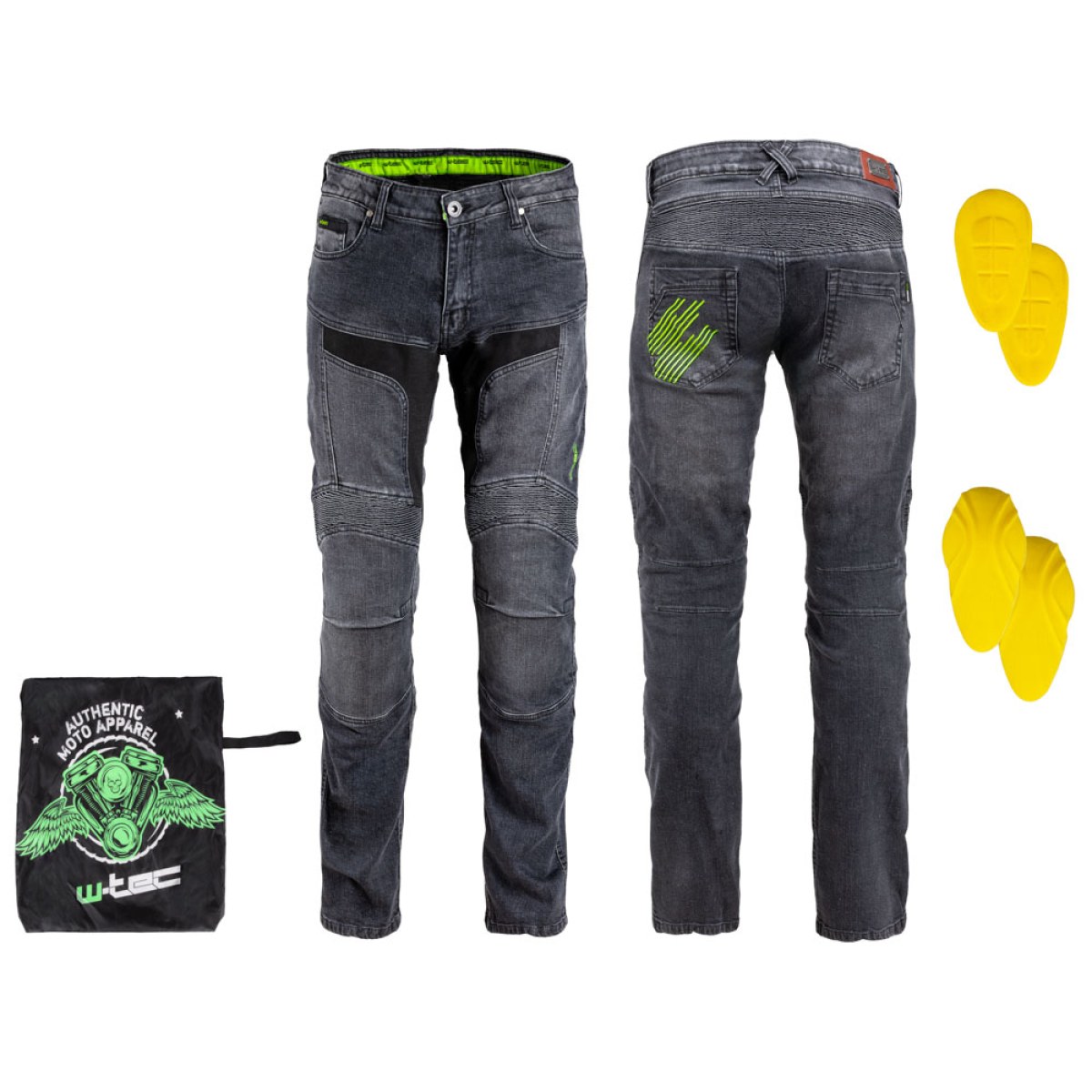 Pánske moto jeansy W-TEC Alfred CE - Veľkosť: 4XL | Farba: Sivá · záber 1
