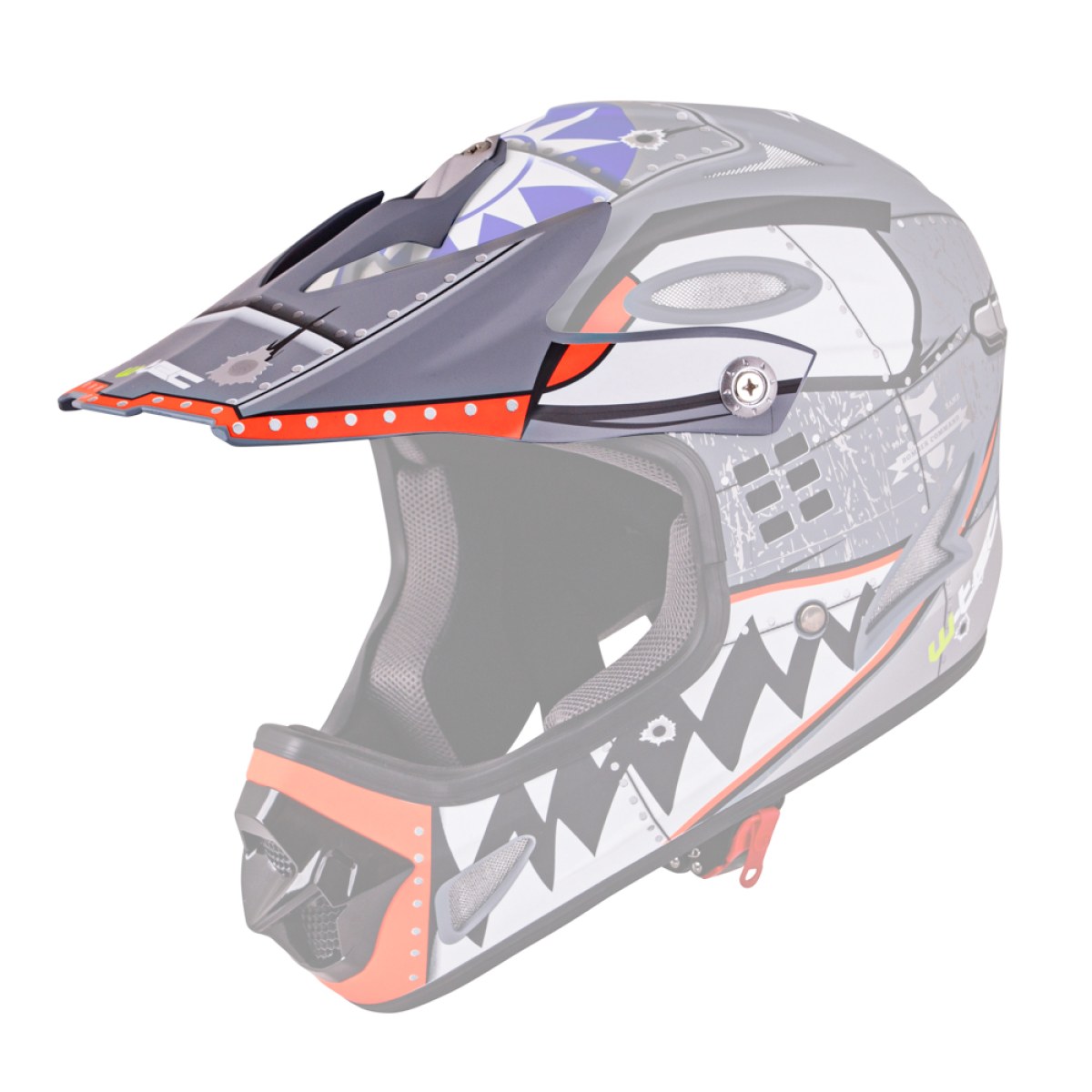 Náhradný šilt pre prilbu W-TEC FS-605 - Farba: Modrá · záber 3