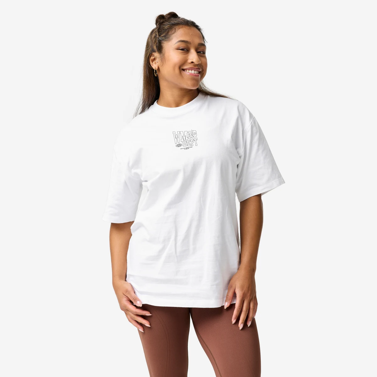DOMYOS Dámske fitness oversize tričko biele XS · záber 1
