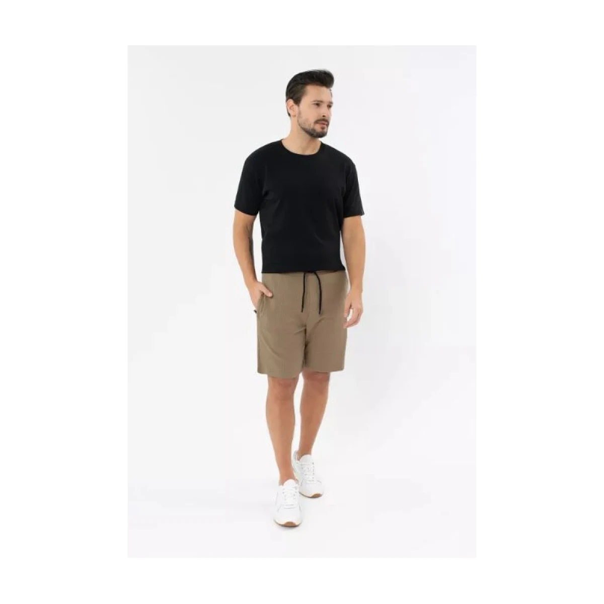 Pánske teplákové kraťasy VOLCANO M-JANI-BEIGE · záber 3