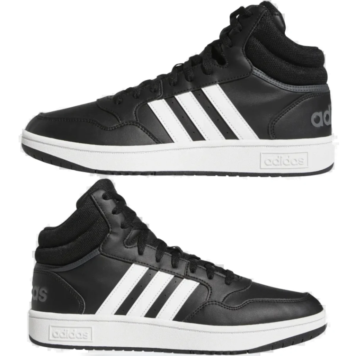 Pánská rekreační obuv ADIDAS Hoops 3.0 Mid M core black cloud white grey six · záber 5