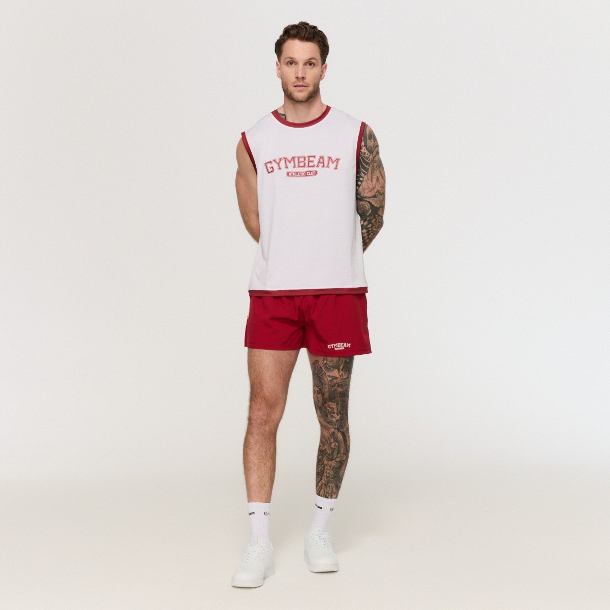 GymBeam Varsity Shorts Red - Méret: XL | Szín: Piros | Tömeg: 0,165 g | Csomag: 98 · záber 5