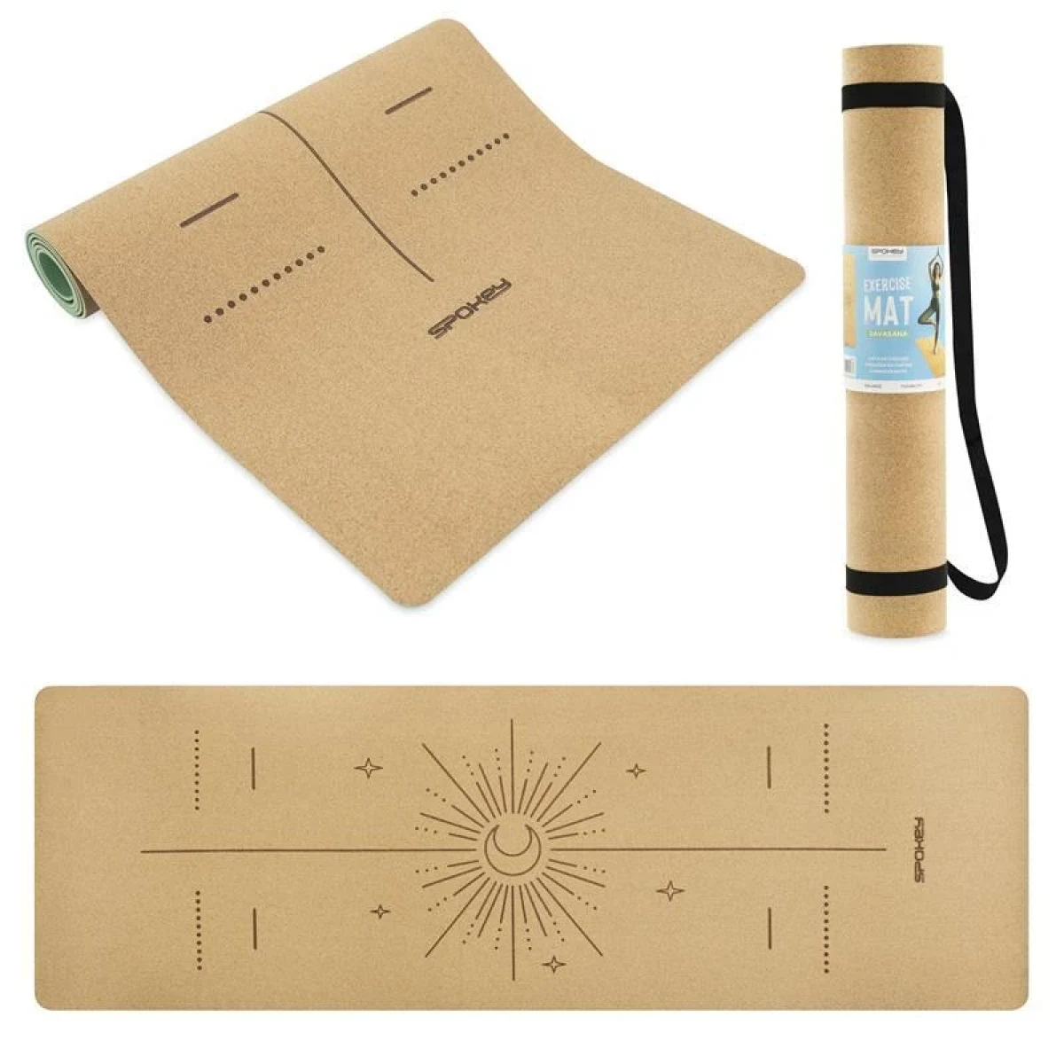 Spokey SAVASANA LUNA Korková jóga podložka, 183 x 61 x 0,4 cm · záber 1