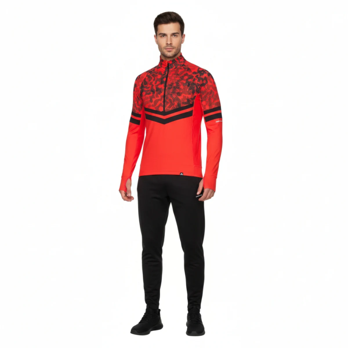Pánska lyžiarska mikina s 1 2 zipsom NORTHFINDER BERTI-170orangeblack · záber 2