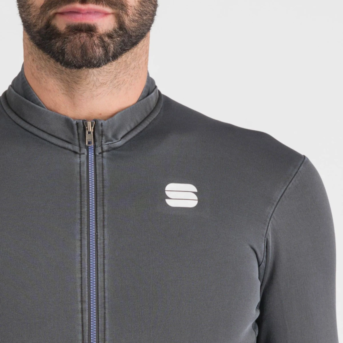 Pánský cyklistický dres s dlouhým rukávem SPORTFUL Monocrom thermal jersey, anthracite · záber 5