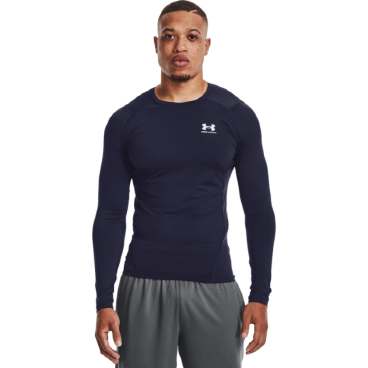 Pánské kompresní tričko s dlouhým rukávem UNDER ARMOUR UA HG Armour Comp LS-NVY · záber 1