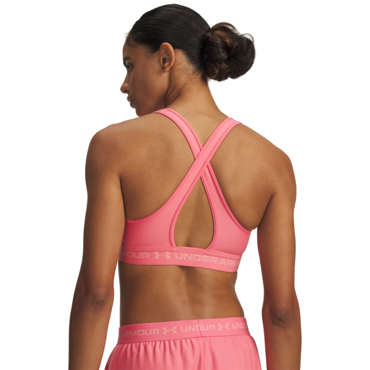 Dámska tréningová športová podprsenka UNDER ARMOUR Crossback Mid Bra-PNK · záber 4