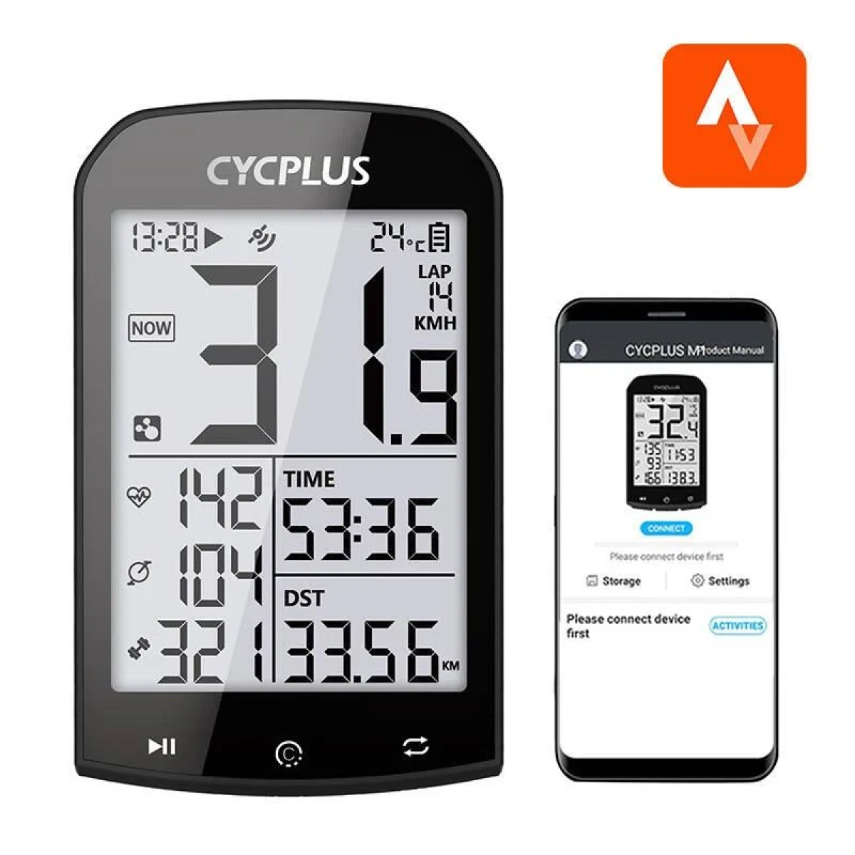 Cycplus GPS cyklocomputer M1 · záber 1